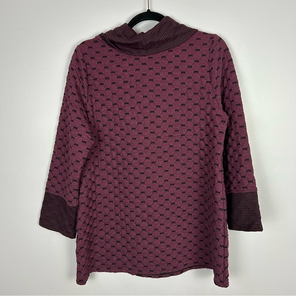 Habitat Clothes to Live In Red Black Cowl Neck Tunic Top Size Medium - Picture 8 of 10